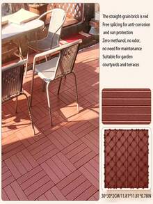 1 tấm sàn gỗ nhựa composite chống ăn mòn ngoài trời, cải tạo sân/ban công/vườn dễ dàng tự làm, sàn nhựa PVC - Màu xám đen - Xem 4