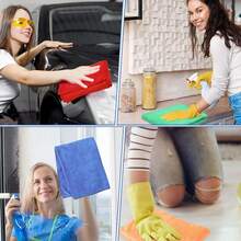 Piezas reutilizables y limpias de paño de limpieza de microfibra, adecuado para fregar pisos y ventanas, trapo de cocina, limpieza de automóviles, estilo moderno, no tejido, absorbente y de secado rápido - Multicolor - Ver 4