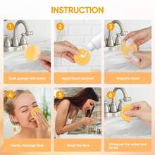 压缩式洁面海绵，美容SPA洁面海绵和洗脸棉片，卸妆海绵（圆形） - 彩色 - 查看 4