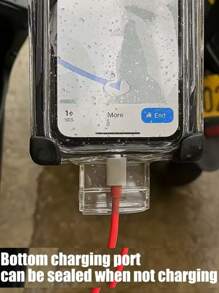 1 件摩托车防水手机壳透明车把手机袋防水手机袋摩托车手机支架可充电 - 彩色 - 查看 3