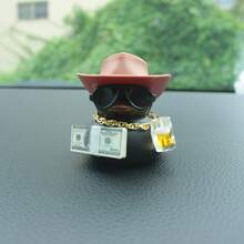 1PC Cute Black Rubber Duck Car Ornament, Home Party Car Center Console Decoration - Black - View 3