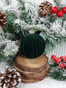12 piezas Adornos de árbol de Navidad de terciopelo, Decoraciones navideñas alegres, Decoraciones de bolas de Navidad verde oscuro, Bolas de Navidad, Adornos colgantes navideños, Decoración navideña para el hogar, Decoración navideña, Regalo de Navidad - Verde Oscuro - Ver 5