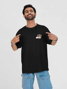 Camiseta Streetwear Masculina Preta Equipe de Mídias Modelo: Som Câmera e Adoração – Estilo e Fé com Propósito - Preto - Visão 7