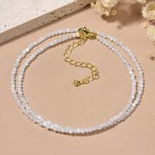 1pc 2mm Natural Stone Sodalite, Garnet, Amethyst Beaded Necklace, Elegant And Casual Style Necklace Suitable For Daily Wear Women - 38cm,2mm - View 13