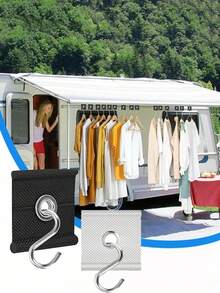 6PCS Heavy Duty Awning Clips For Outdoor Lights And Camping Canopy Tents, Hangers, Garage Storage Hooks, RV Trailer Caravan Accessories, Durable Metal Hanging Clips For Patio, Garden, Porches, And Travel Gear, Strong Grip And Weather-Resistant Design, Easy Installation, Reusable, Multi-Use Organization Solution For Summer Adventures - Multicolor - View 12