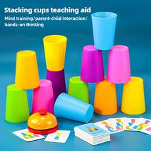 (60Pcs/67Pcs)/Set Family Fast Cup Stacking Game Set, 1-2 Players, Suitable For Birthday Party, Entertainment, Children's Day, Halloween, Christmas, New Year Party Gift Set (Some Accessories Color Random)