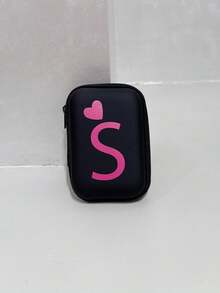 1 Set UK Charger & Cable Organizer (1 Cable Organizer Pouch, 1 Charger Adapter Cover, 2 Cable Tip Covers, 1 Cable Tie) With UV Printed Heart & 6 Letter Pattern, Suitable For UK Apple Fast Charger - Multicolor - View 8