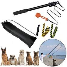 Dog Teaser Pole Wand Outdoor Interactive Flirt Pole Training Fun Toy Extendable - Black - View 3