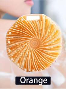 Soft Silicone Body Scrubber Bath Brush With Ergonomic Handle - Exfoliating Massage Shower Tool, No Battery Needed, Portable For Home & Travel, Gentle Light Beige Cleansing & Dead Light Beige Removal, Bath Accessories