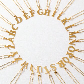 1 ชิ้น จี้สร้อยคอตัวอักษร 26 ตัวสไตล์มินิมอลแฟชั่น เหมาะสำหรับผู้หญิง - ใส่ได้ทุกวันหรือโอกาสพิเศษ ของขวัญวาเลนไทน์ที่เป็นไอเดียที่ดี เครื่องประดับสวมใส่ประจำวันและอุปกรณ์เสริมแฟชั่นที่ทนทาน