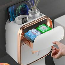 Wall Mounted Toilet Paper Holder Decorative Organizer 6977-Random Color - Nhiều màu - Xem 3