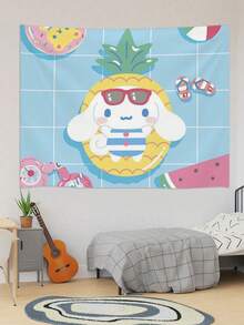 1 Stück Sanrio Serie Cartoon Wandteppich, dekorativer Wandteppich, buntes und niedliches Muster Wandteppich, Wandbehänge, Party Banner, Sanrio Serie Liebhaber dekorativer Wandteppich, Kinderzimmer, Studentenwohnheim, Schlafzimmer, Wohnzimmer Hintergrund dekorativer Wandteppich