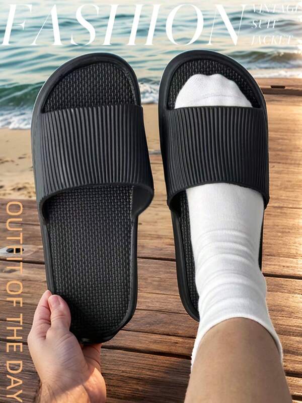 New Fashion Best-Selling Men's Sandals – Simple, Casual, And Versatile Solid Color Design. Made Of EVA Material For Softness, Comfort, And Lightweight Wear. Features Slip-Resistant, Durable, Odor-Resistant, And Quick-Dry Properties. Perfect For Indoor/Outdoor Use, Unisex Style
