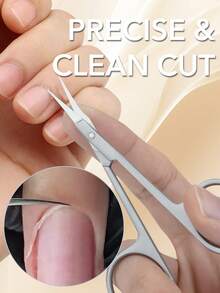 2/4Pcs Curved Cuticle Scissors Precision Manicure Scissor Nail Cuticle Trimmer Professional Stainless Steel Nail Scissors For Nail Care Tool Cuticle Cutter Small Scissors - Multicolor - View 4