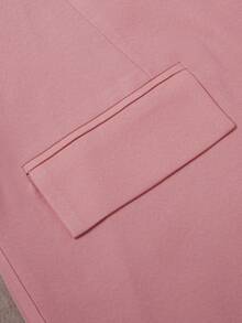 HOMEYEE Plus Size Blazer Jacket With Lapel Collar, Long Sleeve, Back Slit, Vintage Casual Elegant Office Lady Business Wear