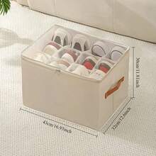 1 hộp đựng giày vải có thể gấp lại có nắp che bụi, sức chứa lớn, thiết kế không in, có thể giặt bằng tay, dùng để sắp xếp tủ quần áo trong phòng ngủ - Nhiều màu - Xem 5