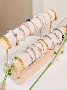 1pc Creative Thickened Velvet Jewelry Display Stand, High-End Metal Bangle, Bracelet, Jewelry Storage Rack - Suitable For Home Organization, Gift For Women Sun Travel Cool Back To School