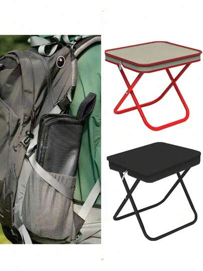 Outdoor Folding Pencil Case, Mini Saddle-Shaped Pocket Stool, Portable Fishing Stool, Camping, Travel, Leisure Hand-Held Chair
