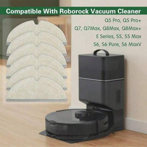 Pano de microfibra reutilizável para esfregão compatível com Roborock E Series, Q5, Q5 Pro, Q5 Pro+, Q7, Q7Max, Q8Max, Q8Max+, S5, S5 Max, S6, S6 Pure, S6 MaxV Robot Vacuum Cleaner