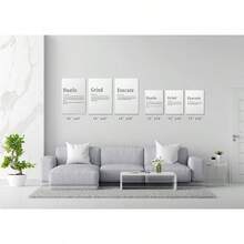 GUBIYU Black Hustle Grind Execution Wall Art Set Of 3 Framed Canvas Office Inspirational Motiviational Wall Decor Art Positive Quotes Posters Living Room Pictures Walls Decor Mens Guys 12x16 - A013 黑白 - 查看 6