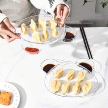 2/1pc Thick Heat-Resistant Glass Plates - Microwave Oven Family Restaurant Kitchen - Dumpling Seafood Shrimp Fruit Dessert Pasta Plates - Multicolor - View 1