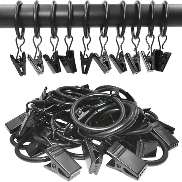 Curtain Rings With Eyelets, 20Pack Metal Drapery Rings For Pinch Pleat Curtains Panels, Drape Rings Fits Up To Curtains Rod - Multicolor - View 9