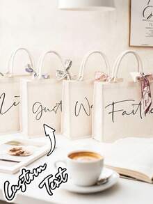 Borsa personalizzata per damigelle d'onore e accessori, borsa in lino, borsa regalo per damigelle, borsa per addio al nubilato, borsa da spiaggia, borsa regalo, borsa per festa di nozze, borsa in lino con nome, borsa da spiaggia con combinazione di lettere, regalo ideale per amici, donne, nuovi professionisti e impiegati, adatto per anniversari, Natale, autunno, vacanze, uso all'aperto/picnic/viaggio/escursionismo/sport/arrampicata