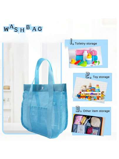Mesh Beach Tote Bag - Sand-Proof And Easy To Clean, Suitable For Storage, Towels And Groceries