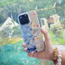1pc Marine Life Transparent Cute Cartoon Starfish, Seahorse, Turtle & Wave Pattern Asymmetrical Ripple IMD Shockproof Gradient Icy Tin Foil Shiny Silver Laser Artistic Design Phone Case Suitable For Android/Compatible With OPPO/Compatible With VIVO/Compatible With Honor/Compatible With Redmi/Transsion/ Waterproof Anti-Fall Scratch Resistant,International Version, Not The Domestic Version - Multicolor - View 6