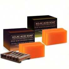 Kojic Acid Soap – Hydrating & Nourishing With Vitamin C, Turmeric, Retinol, Hyaluronic Acid, Shea Butter & Olive Oil – Deep Cleansing Handmade Essential Oil Soap – Gentle Face And Body Wash - 2PCS - View 1