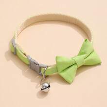 1pc Adjustable Bow Tie Collar With Bell For Small Cats And Dogs, Suitable For Outdoor Wear