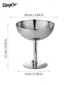 1 Silver Stainless Steel Dessert Cup/Bowl, Tray, Candle Holder, Snack Bow, LAlso Suitable For Serving Fruits And Snacks.