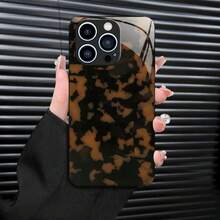 Funda de vidrio para iPhone 17air/16E/15/14/13/12/11 plus, Pro, Promax, X/XS/XR/XSMAX,  Galaxy A03/A03S/A05S/A06/A07/A11/A12/A13/A14/A15/A16/A17/A22/A22/A23/A26/A31/A32/A34/A35/A36/A52/A53/A73, S21/S22/S23/S24/S25 Plus, Ultra, funda de vidrio reflectante, buena sensación al tacto, protección de borde suave, adecuada para hombres y mujeres - Negro - Ver 2