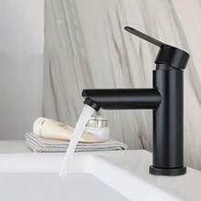 Robinet de chiuvetă de baie negru, apă caldă și rece, cu o singură mâner, robinet de lavoar, mixer, robinet de lavoar, accesorii de baie, ustensile de baie - Multicolor - Vizualizare 2