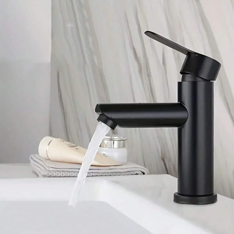 Robinet de chiuvetă de baie negru, apă caldă și rece, cu o singură mâner, robinet de lavoar, mixer, robinet de lavoar, accesorii de baie, ustensile de baie