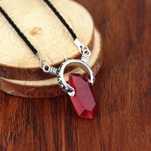 1 pieza Colgante collar de Dante de Devil May Cry 5 con gemas rojas y azules, collar de cuerda larga, regalos vintage para hombres - Multicolor - Ver 3