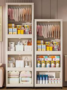 5/4/3/2/1 Layers No-Installation Folding Wardrobe, Bedroom Home Use Easy Thick Plastic Adult Rental Muti-Layer Storage Cabinet - 65 Transparent - View 5