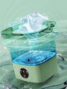 Mini Folding Portable Small Washing Machine Household Items Detachable - Mint Green - View 2