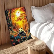 1pc RICUVED Diamond Art Painting Kits For Adults, Panda Painting Kits Animal Diamond Art Kit For Beginner, Diamond Painting Full Round Drill Art And Crafts For Gift Decor Wall Art Canvas Poster Framed - Wrapped Framed Canvas, Vertical - Khung vải - Xem 8