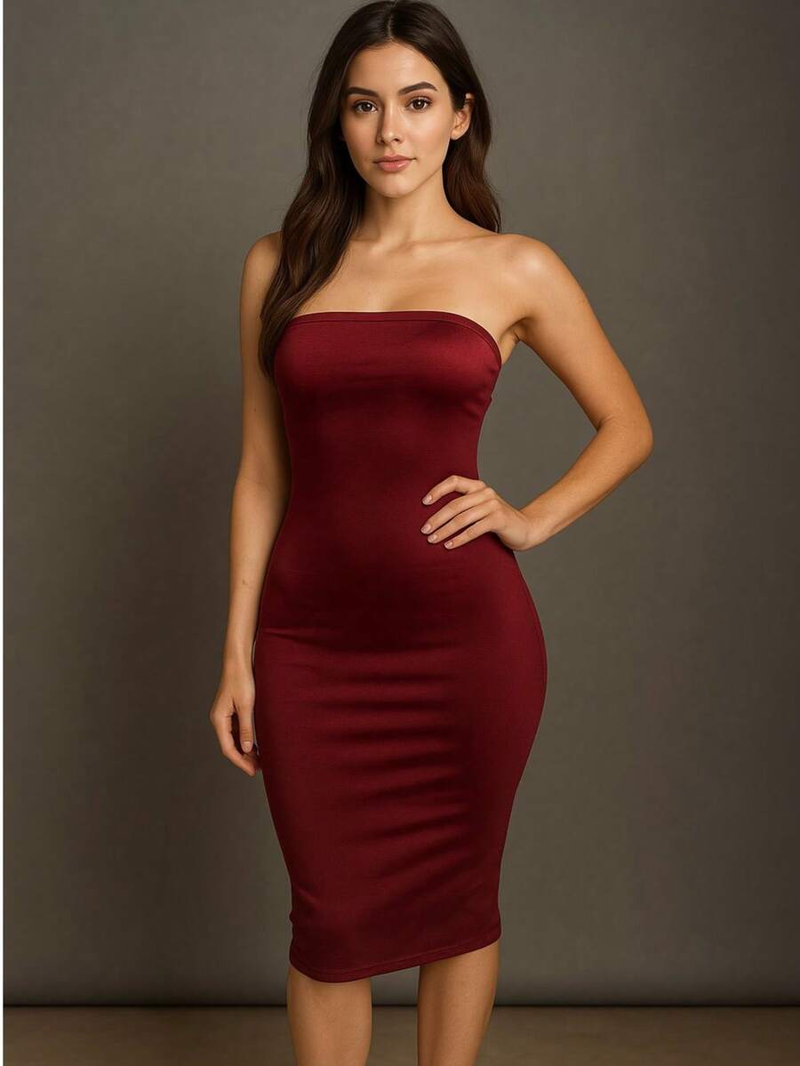 Women Long Dresses - Red Violet - View 1