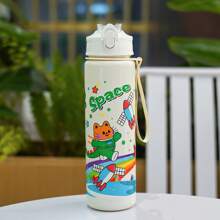 1pc 750ml/26oz Cute Cartoon Design Plastic Tumbler Cup, Leak-Proof Double-Wall, 4 Cartoon Characters Options, Lightweight & Durable, Suitable For Daily Travel, Cycling, Running, Holiday & Birthday Gift