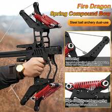 Full Metal New Fire Dragon Continuous Compound Bow New Slingshot Adults Special Bow Outdoor High-Precision And Stable Shooting Powerful Steel Ball Shooting Archery Shooting Dual-Purpose Bow Slingshot, Standard Package - Gói cơ bản - Cung hợp chất bắn cung Fire Dragon Steel Ball - Xem 3