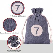24pcs/Set Christmas Gift Bags With Drawstring, Christmas Countdown 1-24 Gift Bags With Jute Rope & Clips, Suitable For Christmas Party, Decoration, Tree Hanging Bags - Multicolor - View 5