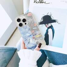 1pc Marine Life Transparent Cute Cartoon Starfish, Seahorse, Turtle & Wave Pattern Asymmetrical Ripple IMD Shockproof Gradient Icy Tin Foil Shiny Silver Laser Artistic Design Phone Case Suitable For Android/Compatible With OPPO/Compatible With VIVO/Compatible With Honor/Compatible With Redmi/Transsion/ Waterproof Anti-Fall Scratch Resistant,International Version, Not The Domestic Version - Multicolor - View 7