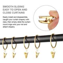 10pcs/30pcs/50pcs Curtain Rings With Clips (32mm/1.25inch, 50mm/1.96inch) Openable Rust-Resistant Metal Rings, Decorative Curtain Hangers, Gold/Black/Nickel Color