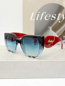 New Retro Large Frame Contrast Color Cat Eye Fashion Glasses Ladies Men's Simplicity All-Match High Sense Personalized Punk Festival Party Fashion Glasses Square Shape Shades - Multicolor - View 6