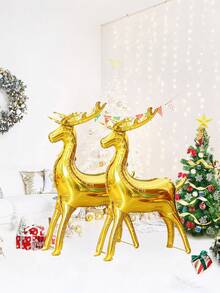 1 Set de Globos de Renos, Globos de Fiesta de Navidad, Globos Grandes de Renos, Globos de Aluminio de Renos con Efecto Tie-Dye, Adecuados para Decoración Navideña, Fiestas Festivas, Decoración de Cumpleaños de Invierno, Decoración de Jardín de Navidad y Año Nuevo, Navidad