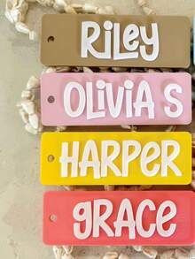 1PC Custom Acrylic Keychain, Many Colors To Choose From, Customizable Name, Personalized, Unique, Fashionable, Ideal Gift For Women, Ideal Gift For Men, Practical, Reusable, Lunch Box Tag, Backpack Tag, Anniversary Gift, Party Gift,Trinkets, For Her - Multicolor - View 5
