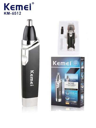 Kemei KM-6512 男士便携式电动鼻毛耳毛修剪器，双速调节，电池供电（1个）