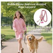 DUDU GOURMANT-Portable Flower Phone Lanyard, Universal Phone Crossbody Strap Wristband Lanyard-2PCS. FASHIONABLE & PORTABLE CROSS-BODY PHONE LANYARD: This Colorful Braided Strap With Flower Accessories Is Fashionable And Beautiful. The Cross-Body Phone Lanyard Is Easy To Carry And Versatile.